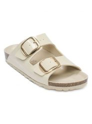 Mandel Klapki w kolorze kremowym rozmiar: 38. Brązowe klapki damskie Mandel, bez wzorów, bez obcasa. Za 139.54 zł.