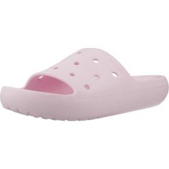 Klapki Crocs Model Classic Slide V2 Kolor Rose. Czerwone klapki damskie Crocs, bez wzorów, z gumy, bez obcasa. Za 97.99 zł.