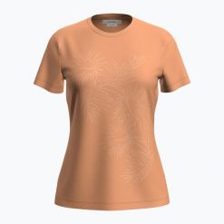 Koszulka trekkingowa damska icebreaker Merino 150 Tech Lite Winter Floral. Brązowe bluzki damskie Icebreaker, bez wzorów, sportowe, bez kołnierzyka, bez ramiączek. Za 269.99 zł.