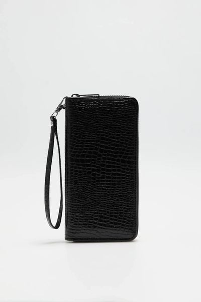 Portfel z zawieszką czarny. Czarne portfele damskie MOODO, bez wzorów, z poliesteru. Za 59.99 zł.