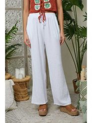 Le Monde du Lin Lniane spodnie w kolorze białym rozmiar: 40/42. Białe spodnie materiałowe damskie Le Monde du Lin, bez wzorów, ze lnu, klasyczne, z standardowym stanem. Za 121.99 zł.