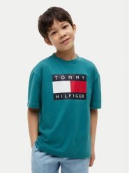 Tommy Hilfiger T-Shirt Heritage KB0KB10340 Zielony Regular Fit. Zielone t-shirty chłopięce Tommy Hilfiger, bez wzorów, z bawełny, bez ramiączek. Za 169.99 zł.