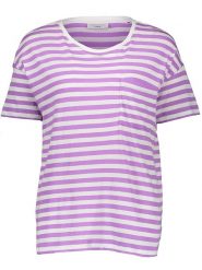 Marc O´Polo Koszulka w kolorze fioletowo-białym rozmiar: M. Różowe bluzki damskie m, bez wzorów, z bawełny, bez kołnierzyka, bez ramiączek. Za 48.73 zł.