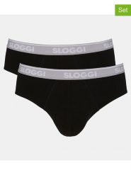 Sloggi Slipy (2 pary) w kolorze czarnym rozmiar: XXL. Czarne slipki męskie Sloggi, bez wzorów. Za 36.95 zł.