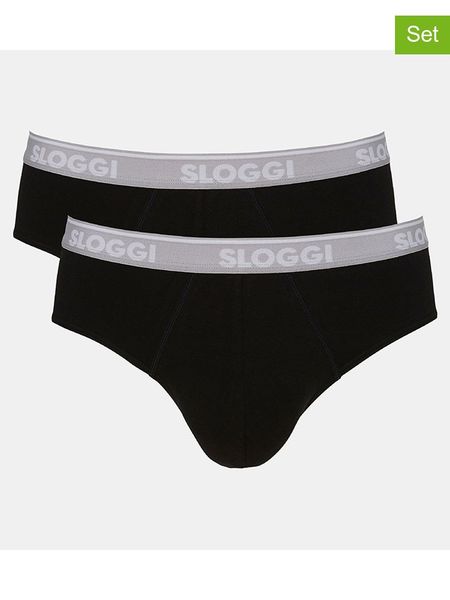 Sloggi Slipy (2 pary) w kolorze czarnym rozmiar: XXL. Czarne slipki męskie Sloggi, bez wzorów. Za 36.95 zł.