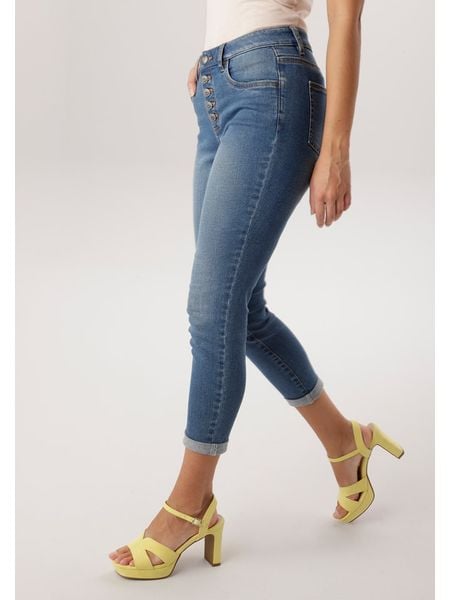 Aniston Dżinsy - Skinny fit - w kolorze niebieskim rozmiar: 46. Niebieskie jeansy damskie Aniston. Za 85.95 zł.
