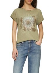 S.Oliver Koszulka w kolorze khaki rozmiar: M. Brązowe t-shirty damskie S.Oliver, m, bez wzorów, z bawełny, bez kołnierzyka. Za 89.95 zł.