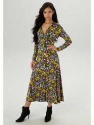 Aniston Sukienka w kolorze ciemnozielono-żółtym rozmiar: 36. Zielone sukienki damskie Aniston, bez wzorów, bez kołnierzyka, bez ramiączek, maxi. Za 109.26 zł.