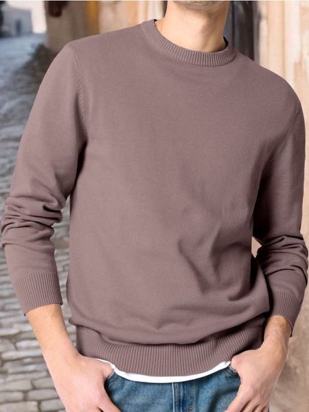 Sweter z okrągłym dekoltem - różowy. Czerwone swetry klasyczne damskie Sinsay, l, bez kołnierzyka. Za 45.99 zł.