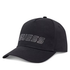 Czapka z daszkiem Guess. Czarne czapki z daszkiem damskie Guess, z aplikacjami. Za 109.99 zł.