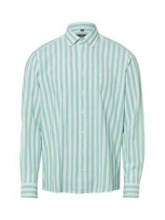 Nils Sundström koszula casual z lnem Mężczyźni Modern Fit Bawełna zielony, XXL. Zielone koszule męskie Nils Sundström, m, bez wzorów, z bawełny, bez kołnierzyka, bez ramiączek. Za 139.95 zł.