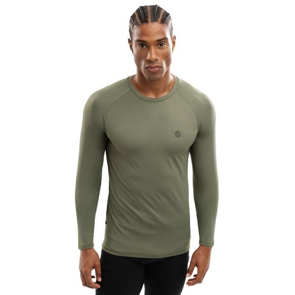Męska koszulka treningowa z długim rękawem Fitness Siroko Wild. Zielone t-shirty sportowe męskie SIROKO, m, z materiału, bez ramiączek, do biegania. Za 102.40 zł.