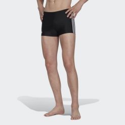 Classic 3-Stripes Swim Boxers. Białe bokserki męskie Adidas, bez wzorów, z materiału. Za 126.99 zł.