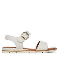 Sandały Tamaris. Białe sandały damskie Tamaris, bez wzorów, bez obcasa, na płaskiej podeszwie. Za 299.99 zł.