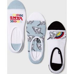 Vans - Skarpetki (3 pack). Białe skarpetki damskie Vans, bez wzorów, z bawełny. W wyprzedaży za 49.90 zł.