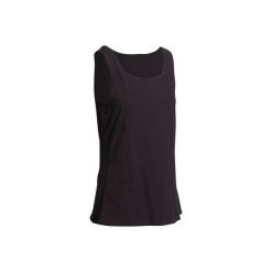 Koszulka bez rękawów Gym & Pilates 100 damska. Czarne bluzki sportowe damskie DOMYOS, xs, bez wzorów, z bawełny, bez ramiączek. Za 14.99 zł.