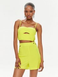 Patrizia Pepe Top 2C1545/A049-Y452 Zielony Regular Fit. Zielone topy damskie Patrizia Pepe, bez wzorów, z syntetyku, bez kołnierzyka. Za 659.99 zł.