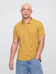 GAP Koszulka polo w kolorze musztardowym rozmiar: XS. Żółte koszulki polo męskie GAP, xs, bez wzorów, bez ramiączek. Za 65.85 zł.