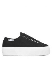 Superga Tenisówki 3790 Platform S3134MW Czarny. Czarne trampki i tenisówki damskie Superga, bez wzorów, z materiału. Za 299.99 zł.