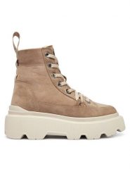 Inuikii Trzewiki Matilda Shearling 1002.002.0012 Beżowy. Brązowe botki damskie Inuikii, ze skóry, bez obcasa, na płaskiej podeszwie, bez zapięcia. Za 1,569.00 zł.