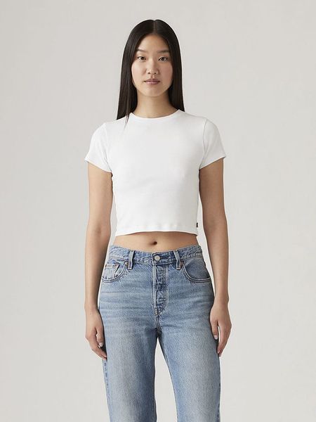 Levi's Koszulka w kolorze białym rozmiar: XXS. Białe bluzki damskie Levi's, s, bez wzorów, z bawełny, bez kołnierzyka. Za 76.04 zł.