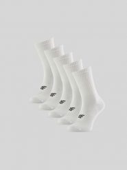 4F Skarpetki długie (5-pack) damskie - białe 35-38. Białe skarpetki damskie 4f, bez wzorów, z bawełny. Za 69.99 zł.