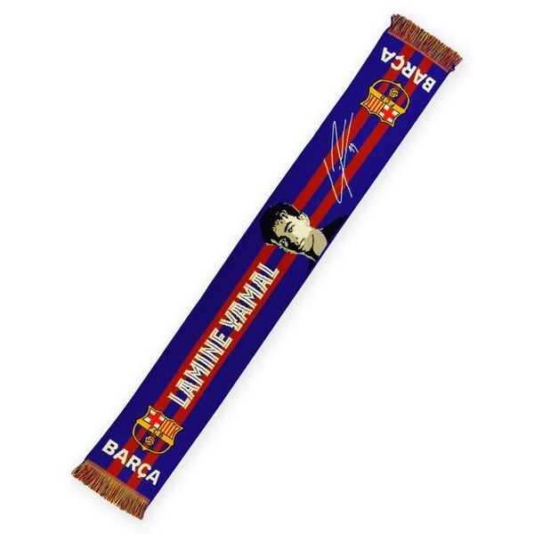 FC Barcelona 25-26, oficjalny szalik - podpisany, Lamine Yamal. Czerwone szaliki i kominy damskie FC Barcelona, bez wzorów. W wyprzedaży za 105.56 zł.