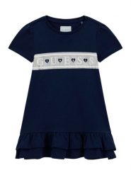 Guess Sukienka codzienna K6RK13 KA6W4 Granatowy Regular Fit. Niebieskie sukienki dziewczęce Guess, z aplikacjami, z bawełny, bez ramiączek. Za 139.99 zł.