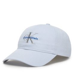 Czapka z daszkiem Calvin Klein. Niebieskie czapki z daszkiem damskie CALVIN KLEIN, bez wzorów. Za 169.99 zł.