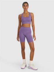 4F Legginsy kolarki treningowe bezszwowe damskie - fioletowe XS/S. Czerwone legginsy damskie 4f, l, bez wzorów, z dzianiny. Za 119.99 zł.