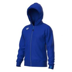 Bluza z kapturem Arena Team Panel. Niebieskie bluzy sportowe damskie Arena, s, bez wzorów, z bawełny, bez ramiączek, z kapturem. Za 343.88 zł.