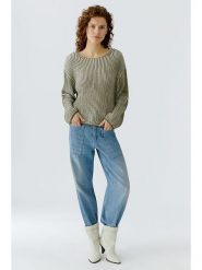 Oui Sweter w kolorze oliwkowo-kremowym rozmiar: 46. Brązowe swetry klasyczne damskie Oui, ze splotem, bez kołnierzyka. Za 283.74 zł.