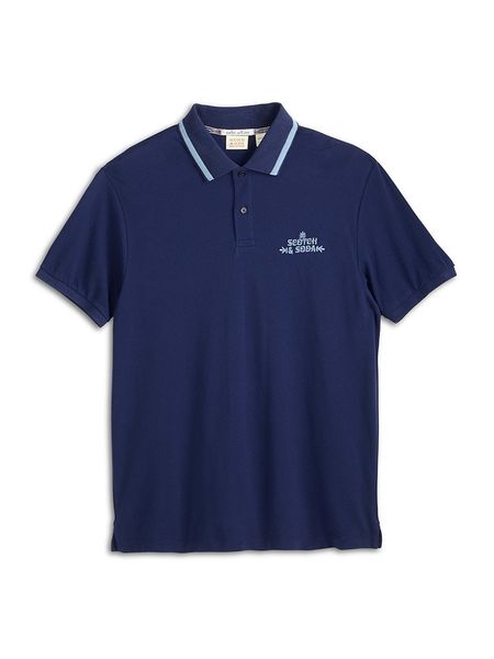 Scotch & Soda Koszulka polo w kolorze granatowym rozmiar: XL. Niebieskie koszulki polo męskie Scotch & Soda, xl, bez wzorów, z bawełny, bez ramiączek. Za 87.19 zł.