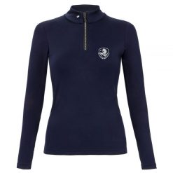 T-Shirt damski z długim rękawem Equestrian Queen Lilian2.0 zimowy. Niebieskie t-shirty damskie EQUESTRIAN QUEEN, s, bez wzorów, bez kołnierzyka. Za 242.99 zł.