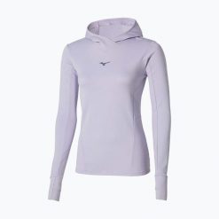 Bluza do biegania damska Mizuno Active Warm Hooded. Niebieskie kurtki do biegania damskie Mizuno, l, bez wzorów, z elastanu, bez kaptura. Za 139.99 zł.