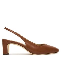 Czółenka LAUREN RALPH LAUREN. Brązowe czółenka damskie Lauren Ralph Lauren, bez wzorów, bez obcasa. Za 559.99 zł.