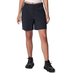 Damskie spodenki turystyczne Columbia Summit Valley. Czarne szorty damskie Columbia, bez wzorów, z elastanu, sportowe. Za 366.00 zł.