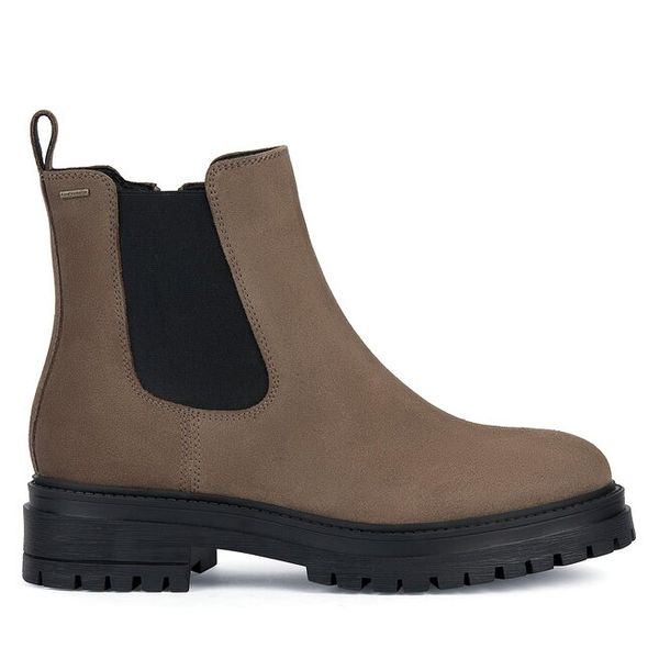 Botki Geox. Brązowe botki damskie Geox, bez obcasa, na płaskiej podeszwie, bez zapięcia. Za 639.99 zł.
