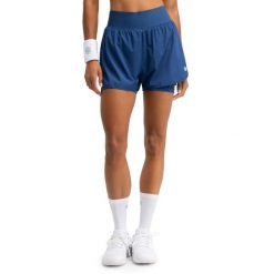 Damskie spodenki tenisowe 2 w 1 sport.tennis Siroko SpinFit Blue. Niebieskie szorty damskie SIROKO, bez wzorów, z tkaniny, sportowe. Za 211.00 zł.