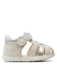 Geox Sandały B Sandal Macchia Gir B254WB 007NF C1Q1N Biały. Białe sandały dziewczęce Geox, ze skóry, bez zapięcia. Za 209.99 zł.