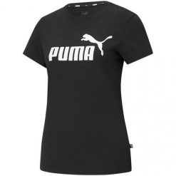 T-shirt Damski Logo ESS. Czarne t-shirty damskie Puma, bez wzorów, bez kołnierzyka. Za 120.99 zł.