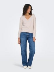 ONLY Sweter w kolorze beżowym rozmiar: S. Brązowe swetry klasyczne damskie Only, s, z materiału, bez kołnierzyka. Za 74.11 zł.