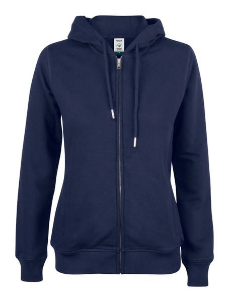 Clique Premium OC Hoody Full Zip Women - Bluza z kapturem z bawełny organicznej. Niebieskie bluzy z kapturem damskie CLIQUE, xl, z bawełny. Za 295.41 zł.