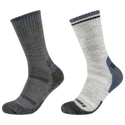 Skarpetki sportowe dla dorosłych 2PPK Men Trail Wool Socks. Szare skarpetki męskie Skechers, bez wzorów. Za 79.99 zł.