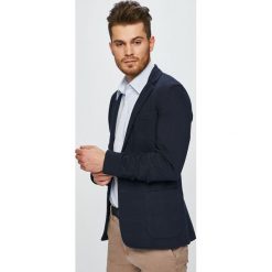 Trussardi Jeans - Marynarka. Niebieskie marynarki męskie TRUSSARDI JEANS, bez wzorów, z bawełny. W wyprzedaży za 579.90 zł.