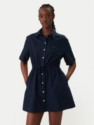 Tommy Jeans Sukienka koszulowa DW0DW20617 Granatowy Regular Fit. Niebieskie sukienki damskie Tommy Jeans, m, bez wzorów, z bawełny, bez kołnierzyka, bez ramiączek, koszulowe. Za 449.99 zł.
