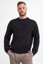 Sweter męski wełniany EMPORIO ARMANI. Swetry męskie Emporio Armani, m, bez wzorów, z wełny, bez kołnierzyka. W wyprzedaży za 991.20 zł.