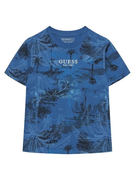 Guess T-Shirt L6GI14 K8HM4 Niebieski Relaxed Fit. Niebieskie t-shirty chłopięce Guess, z aplikacjami, z bawełny, bez ramiączek. Za 124.99 zł.