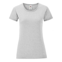 Koszulka Damska Iconic 150 Heather T-shirt. Szare bluzki damskie Fruit of the Loom, xl, bez wzorów, sportowe, bez kołnierzyka, bez ramiączek. Za 44.99 zł.