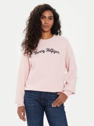 Tommy Hilfiger Bluza Modern Script WW0WW42615 Różowy Regular Fit. Czerwone bluzy bez kaptura damskie Tommy Hilfiger, xl, z bawełny. Za 309.99 zł.